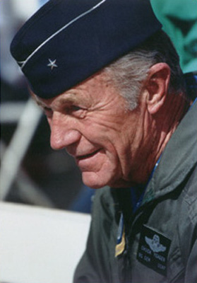 Gen. Chuck Yeager, in the 1990s, courtesy of NASA history office and USAF Test Flight Center History Office, via U.S. Centennial of Flight website