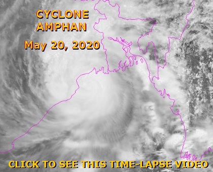 NOAA image sequence: Cyclone Amphan. CLICK to VIEW